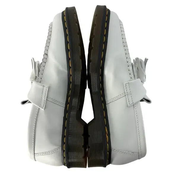 Dr Martens Adrian White Leather Tassel Loafers Fringe Platform Women’s 9 - Picture 4 of 9